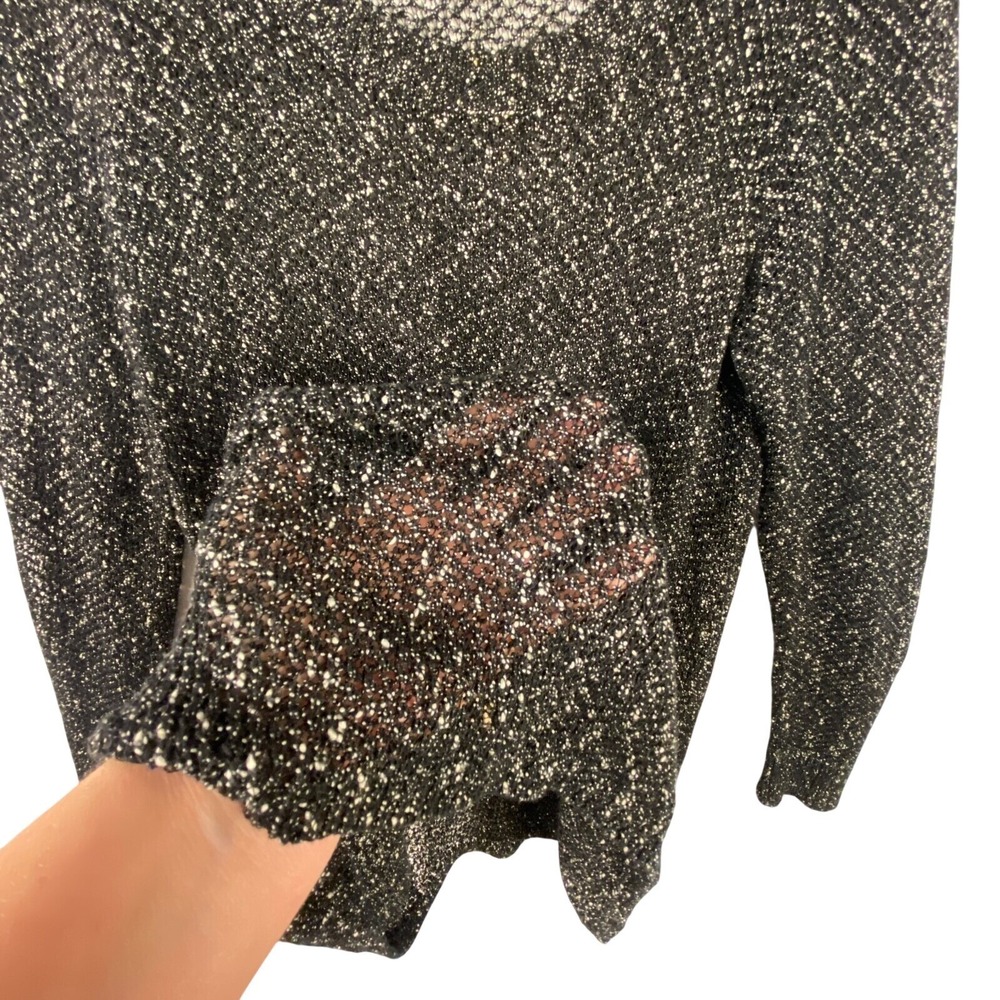 Eileen Fisher Women Cotton Blend Knit  Sweater Top Sz L Party Cocktail Sheer - Picture 2 of 9